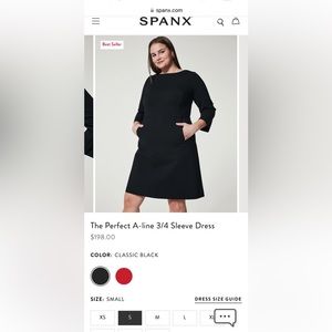 NWOT Spanx perfect A-line 3/4 sleeve dress size Small.